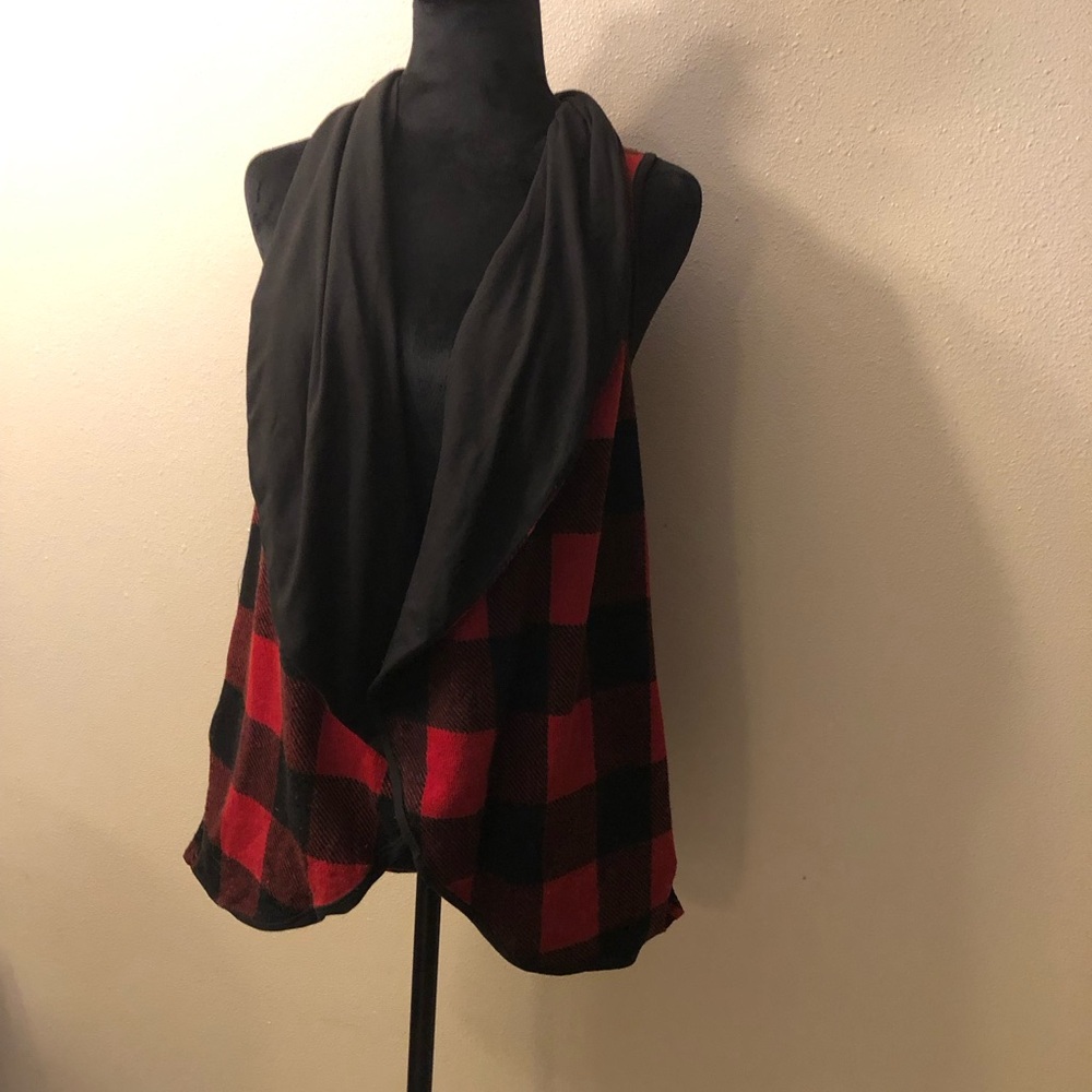 Twenty Second Red and Black Plaid Vest